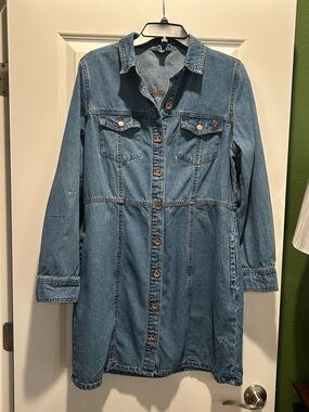 Frye Blue Denim Long-Sleeve Shirt Dress